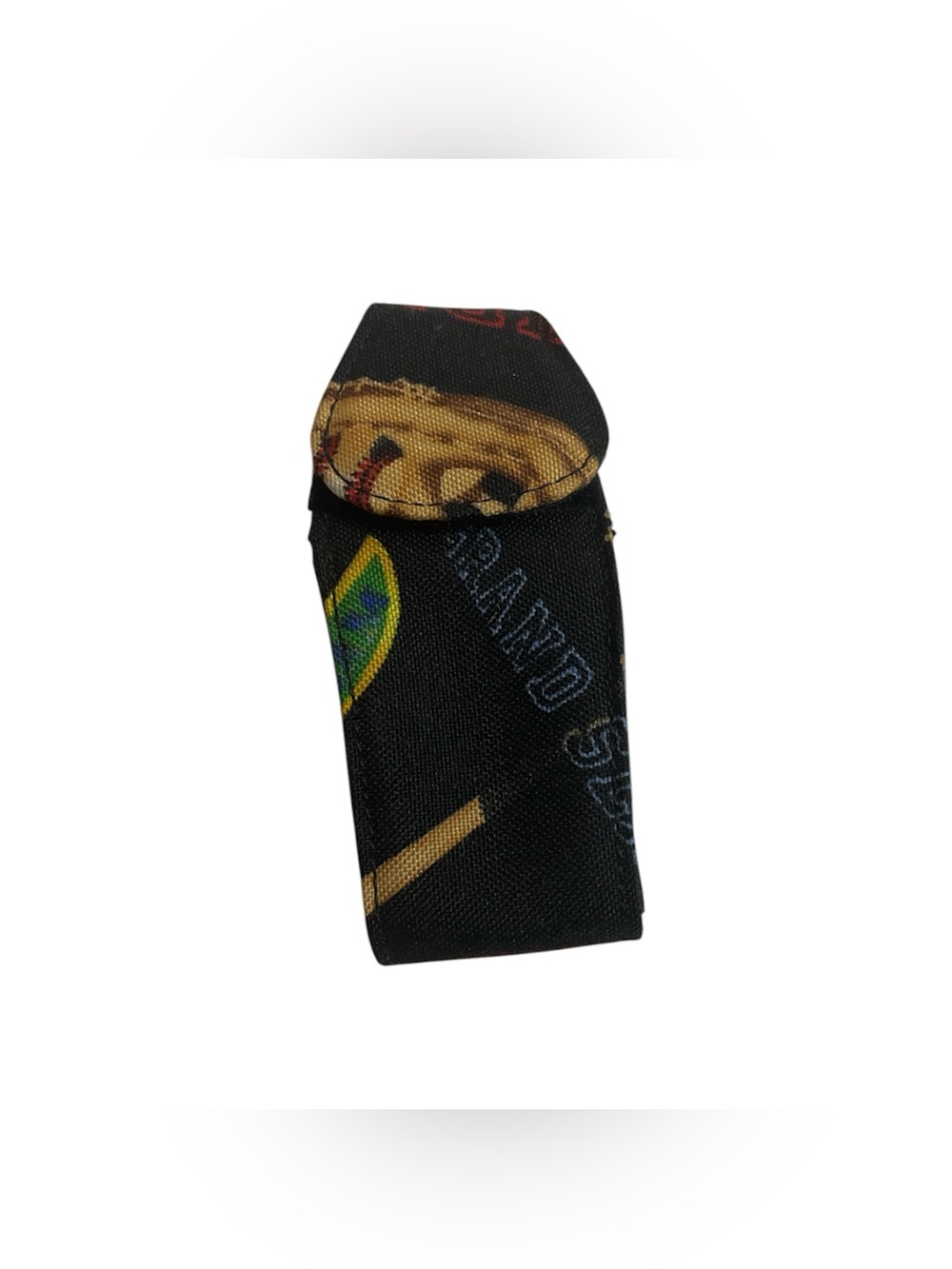 Vintage Small Black and Multicolor Baseball Magnetic Closure Pouch